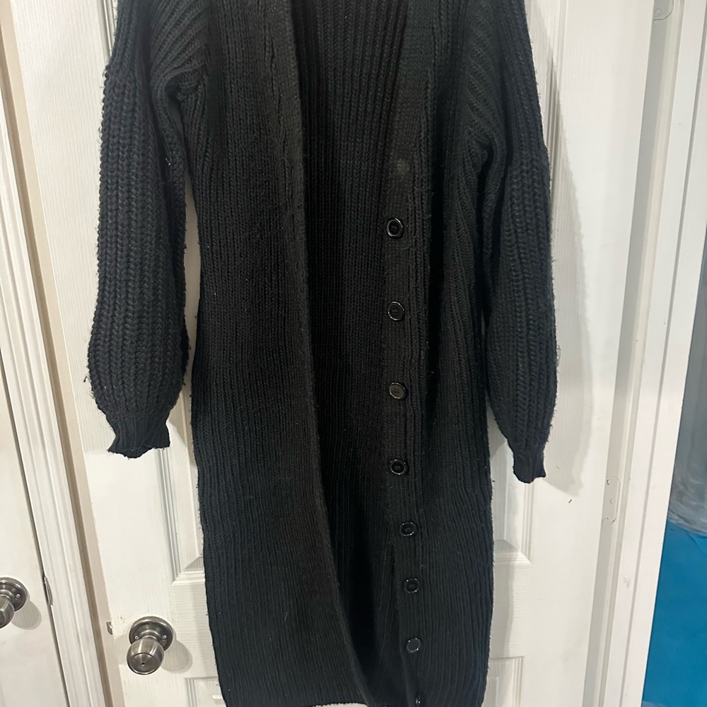 Eloquii Black Button-Up Cardigan Sweater or Sweater Dress